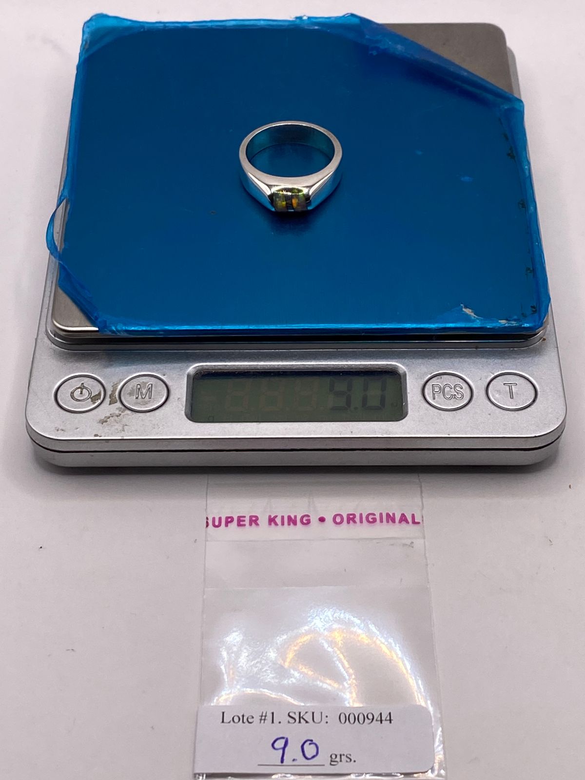 Anillo Plata Ley 925 con Ópalo de Fuego Diseño Moderno de Doble Incrustación