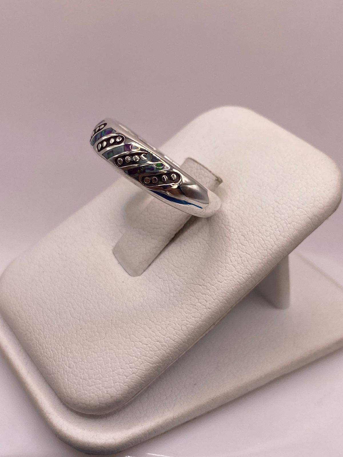 Anillo de Plata Ley 950 con Ópalo de Fuego Multicolor