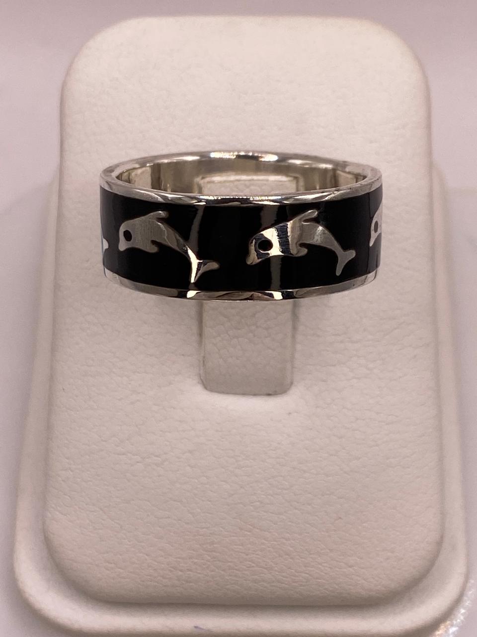 Anillo de Plata .925 con Delfines – Diseño de Animales Marinos