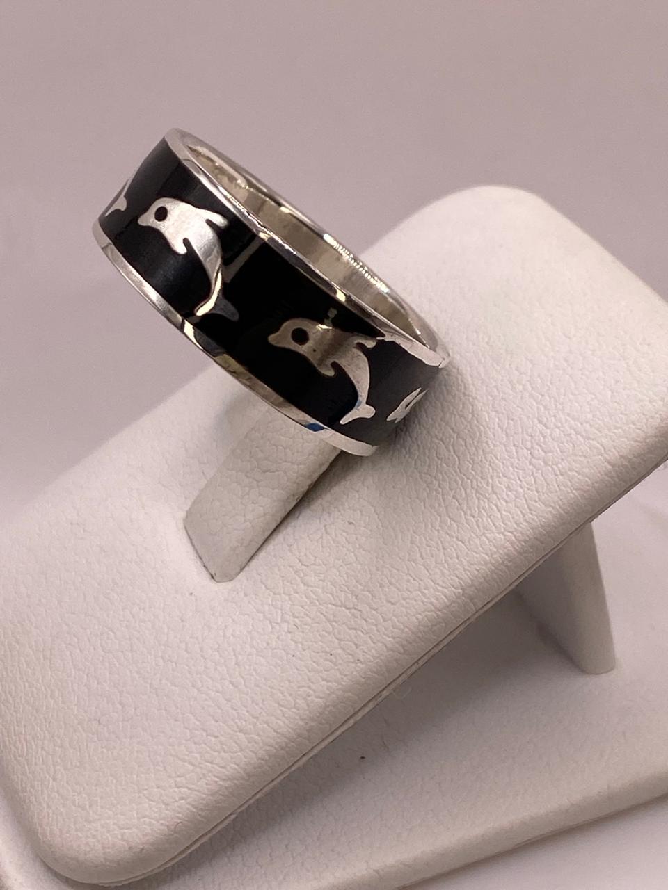 Anillo de Plata .925 con Delfines – Diseño de Animales Marinos