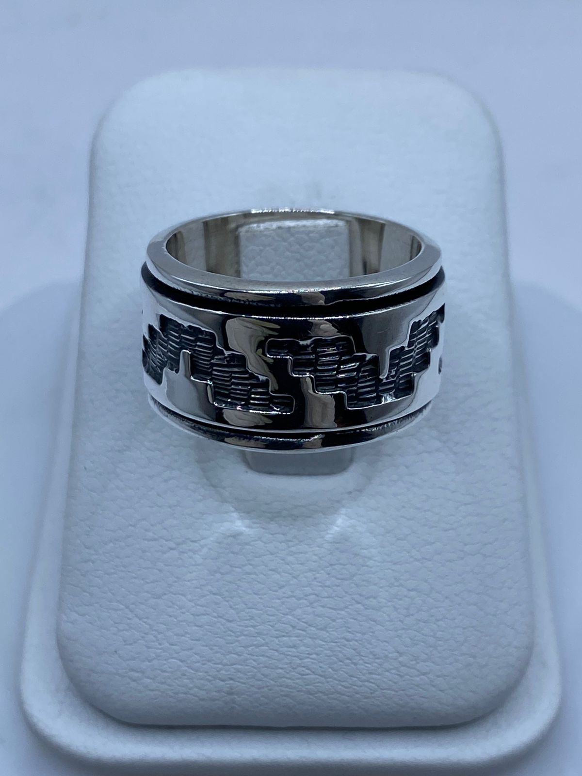 Anillo de Plata 925 con Diseño Greca Prehispánica