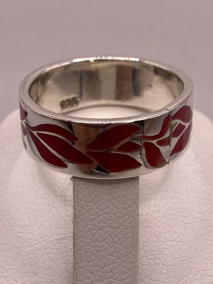 Anillo de Plata .925 con Diseño de Hojas Decorativas, sello de autenticidad Plata Ley .925