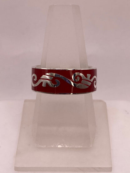 Anillo de Plata .925 Greca Ornamentada, vista lateral