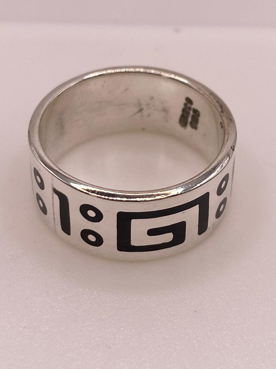 Anillo de Plata .925 con Greca Prehispánica