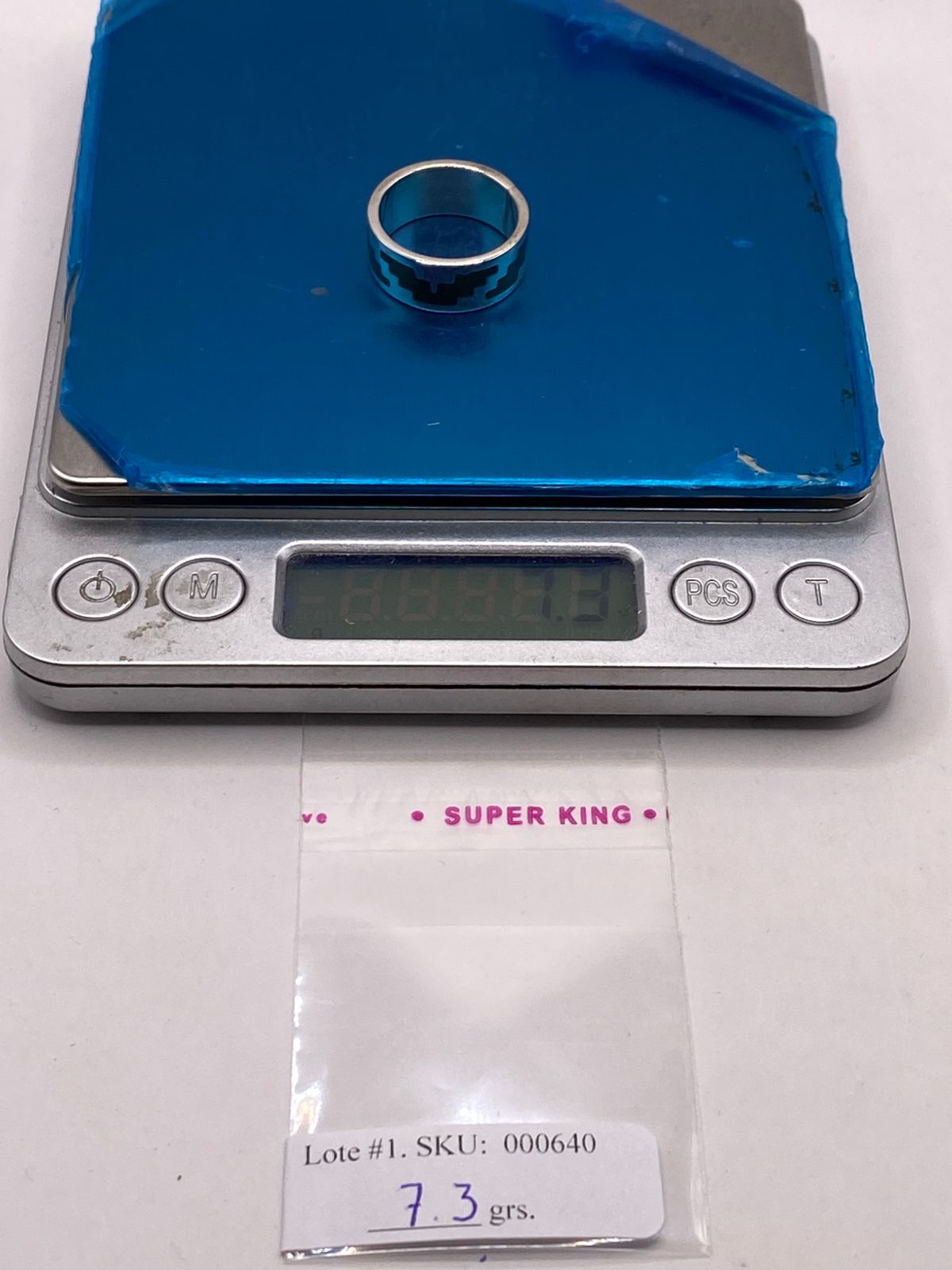 Anillo de Plata .925 con Incrustación de Malaquita – Diseño Geométrico