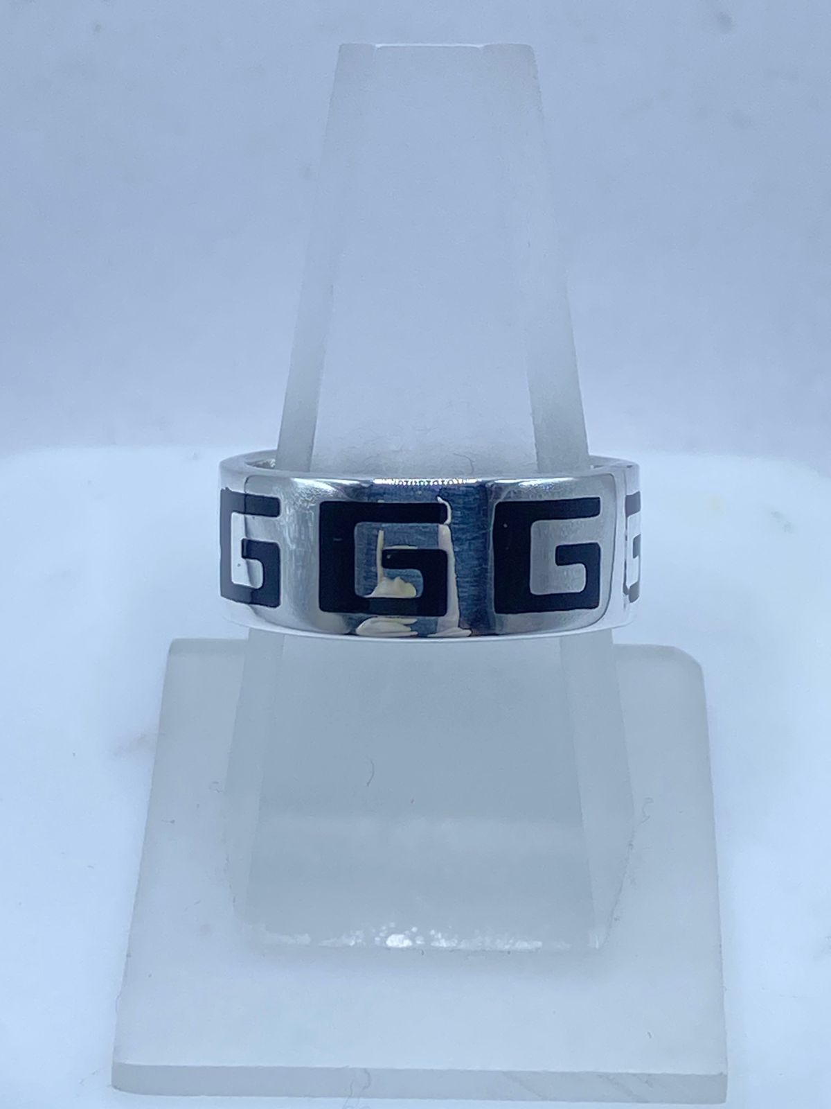 Anillo de Plata .925 con Ónix y Greca Clásica