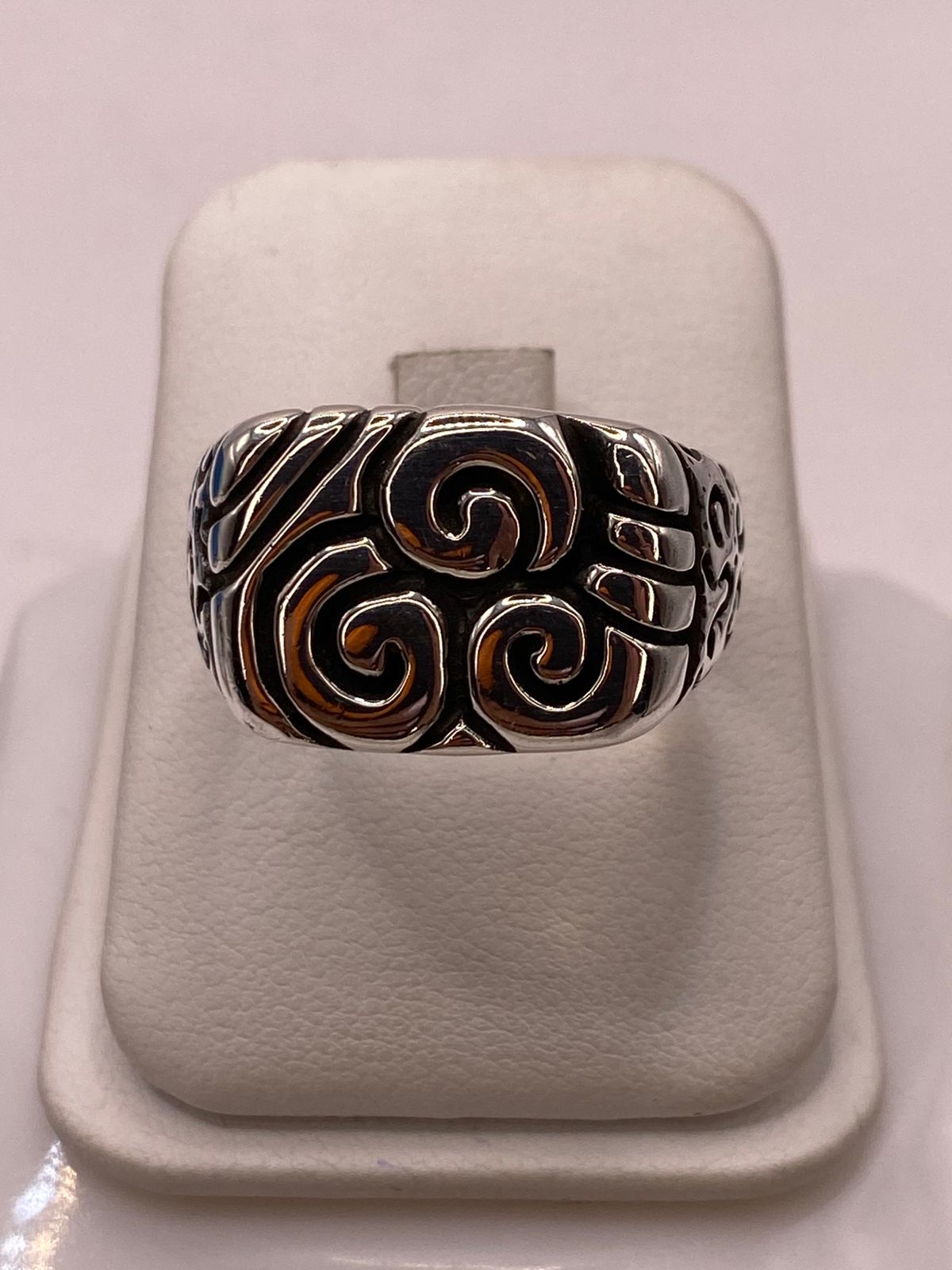 Anillo de Plata .950 con Diseño Espiral Tribal