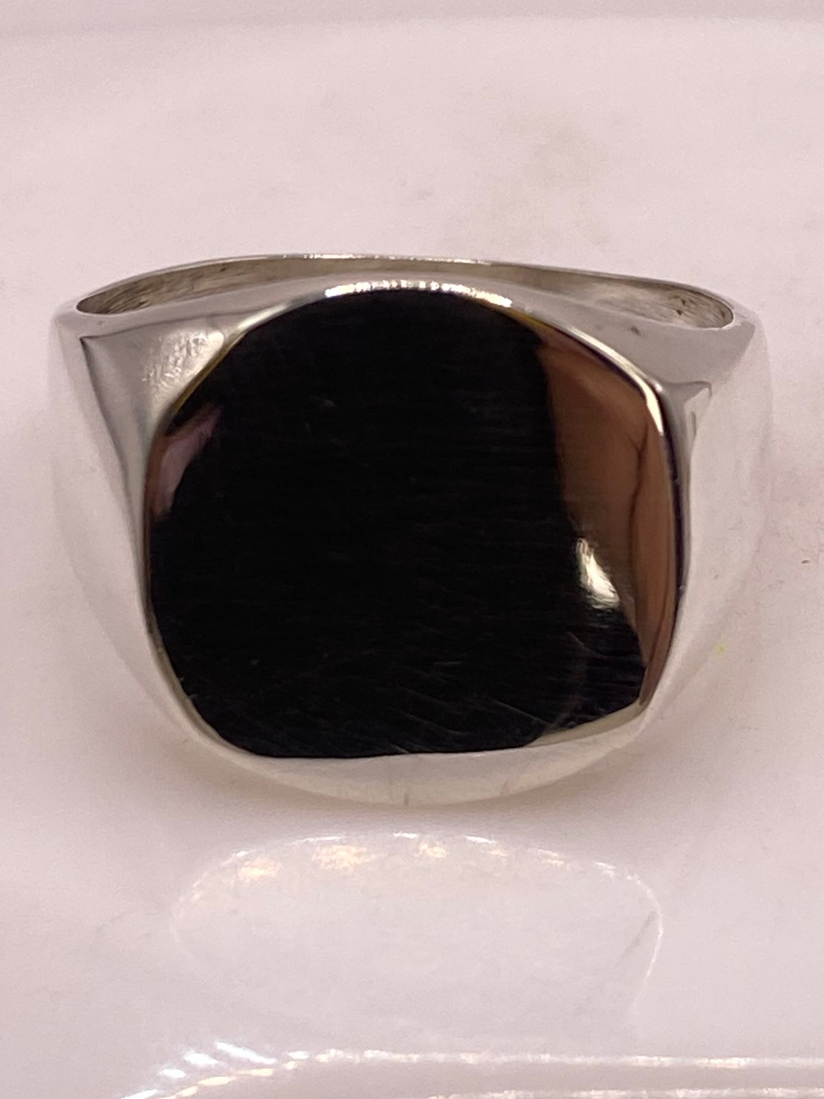 Anillo Sello Artesanal en Plata Liso