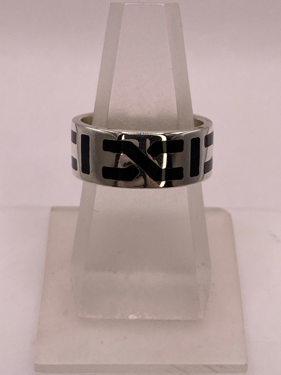 Anillo Sello Geométrico en Plata .925