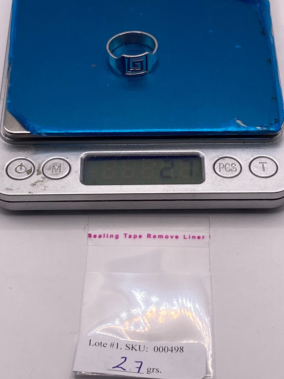 🔷 Anillo Sello Greca Moderna en Plata .925