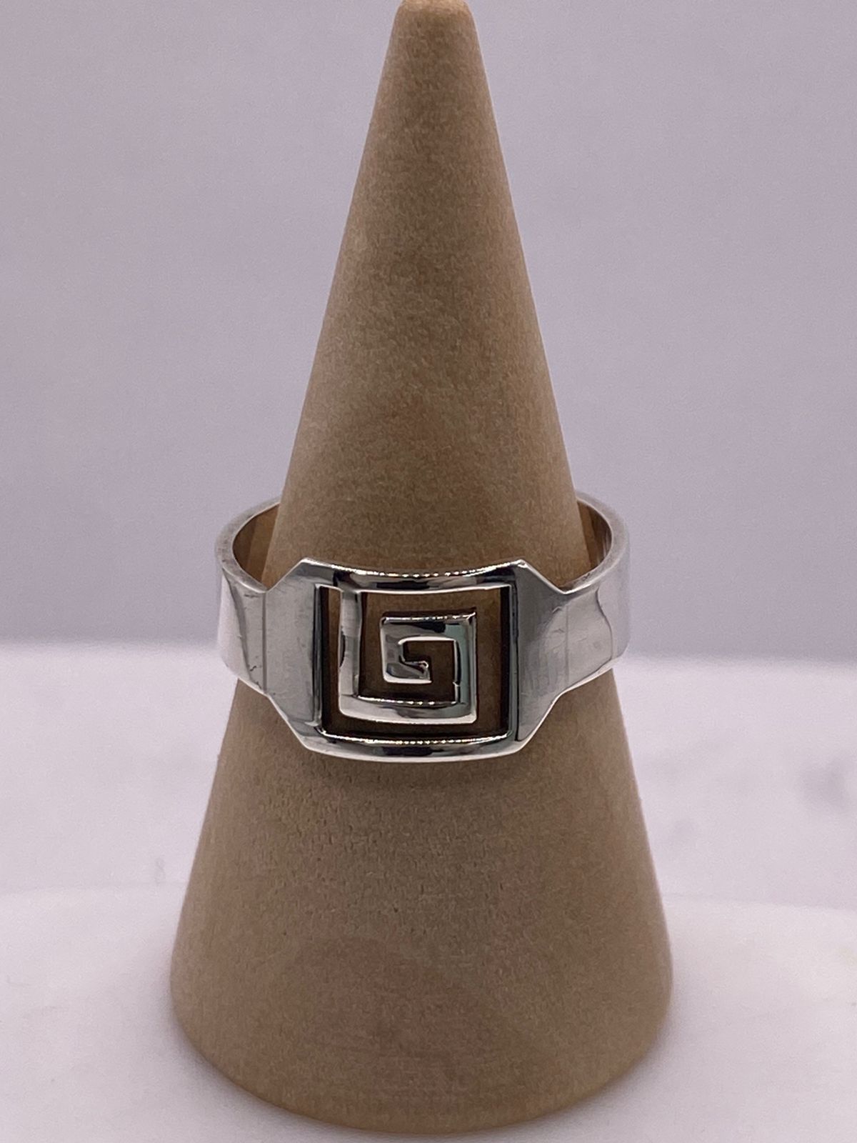 🔷 Anillo Sello Greca Moderna en Plata .925