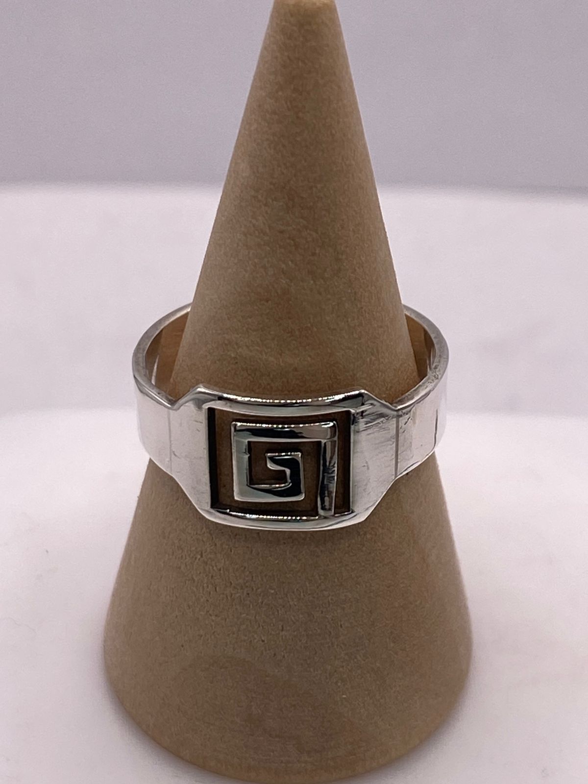 🔷 Anillo Sello Greca Moderna en Plata .925