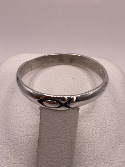 Anillo con Símbolo de Pez (ichthys) en Plata .925, vista superior