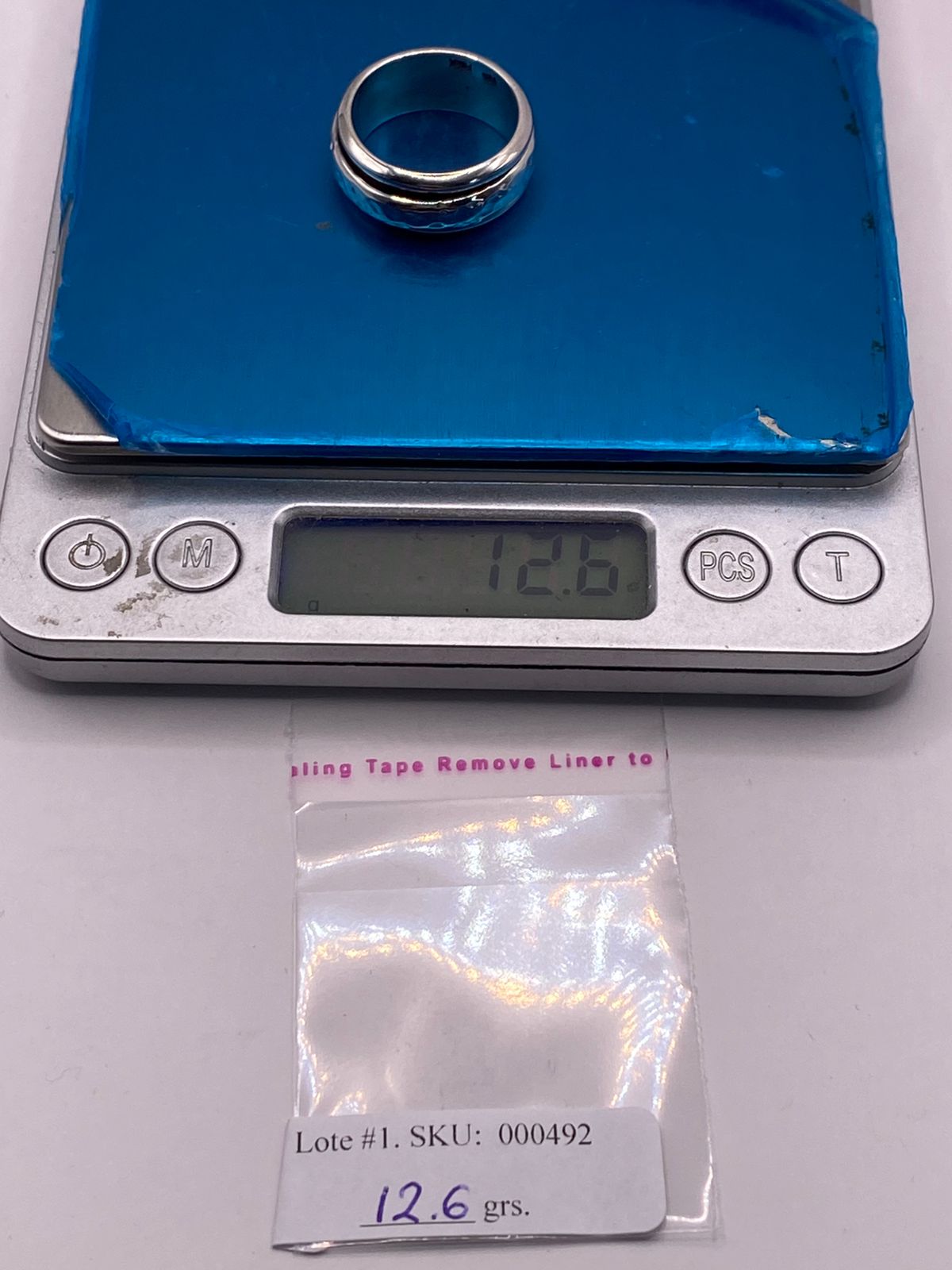 Anillo Spinner Martillado en Plata .925