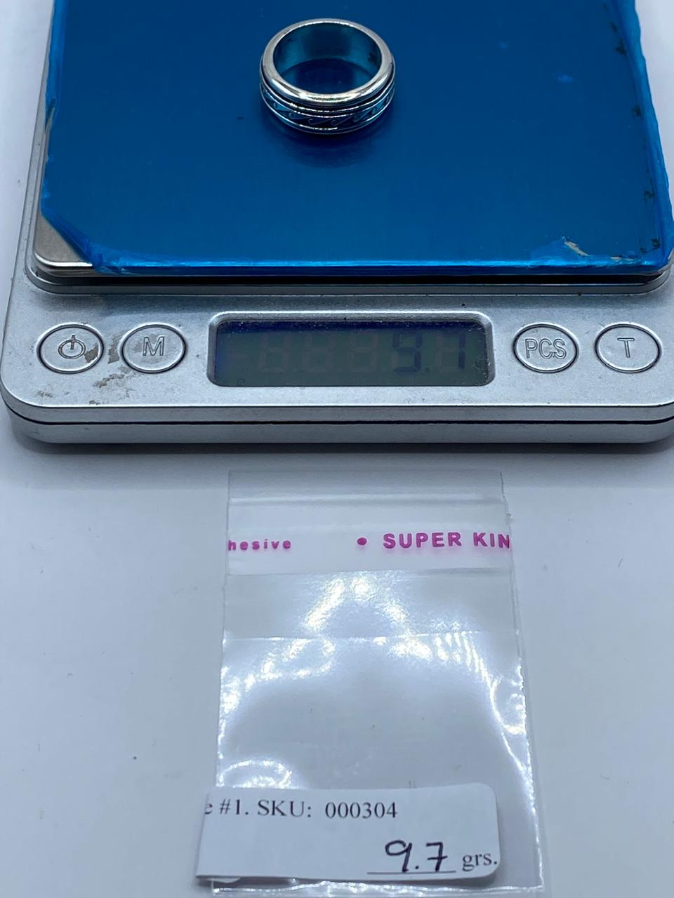 🌊 Anillo Spinner Olas Estilizadas en Plata .925