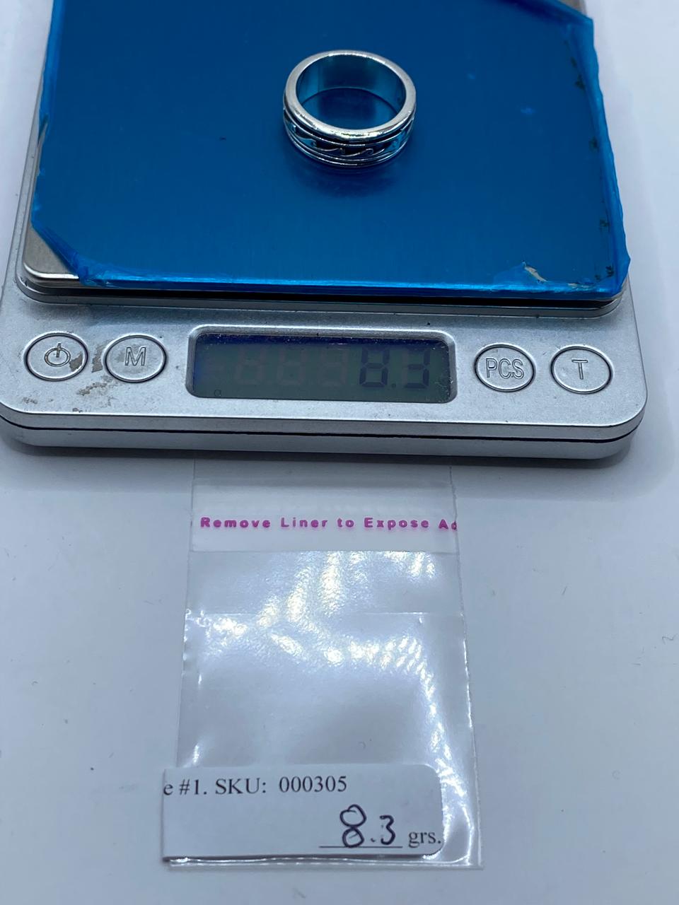 🌊 Anillo Spinner Olas Estilizadas en Plata .925