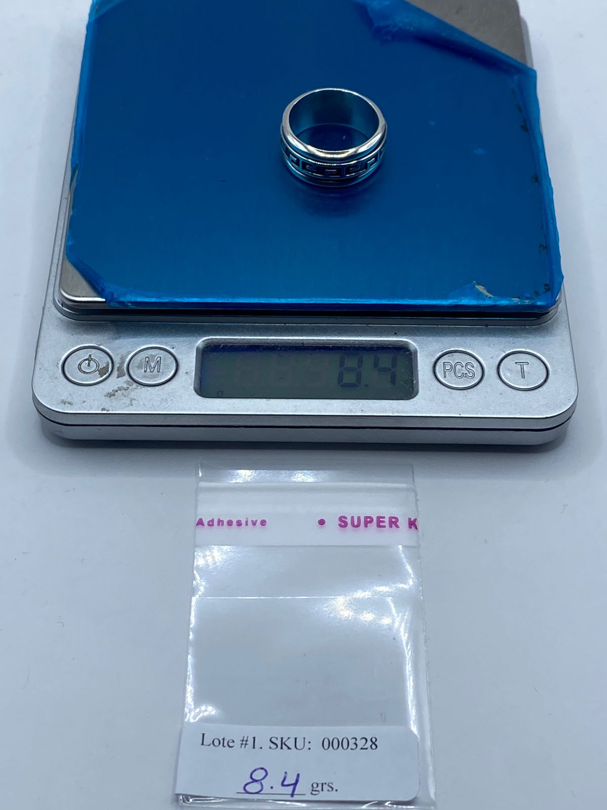 🏛️💍 Anillo Spinner de Plata .925 con Greca Clásica Oscurecida