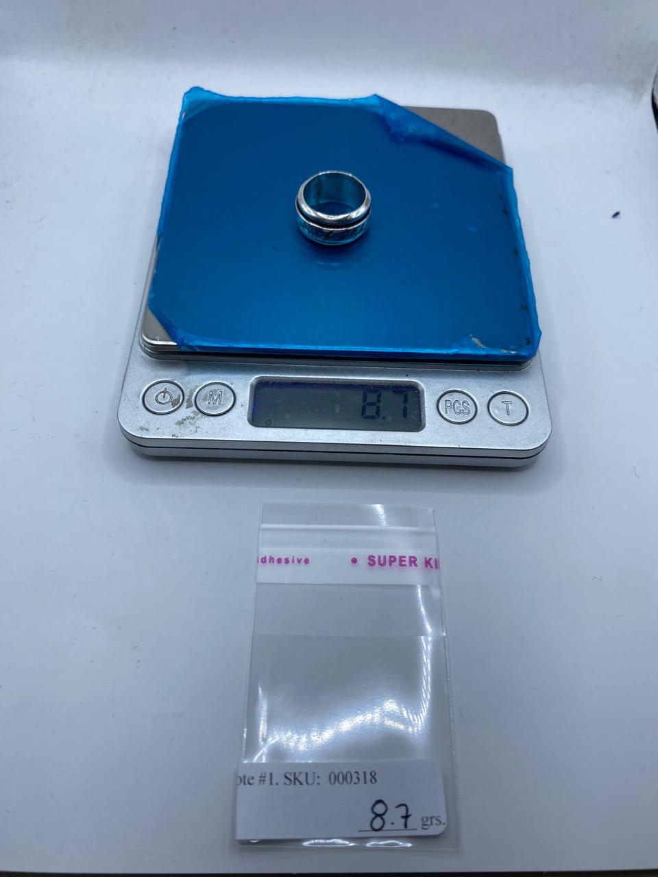 Anillo Spinner de Plata .925 con Inscripción Estilo Élfico