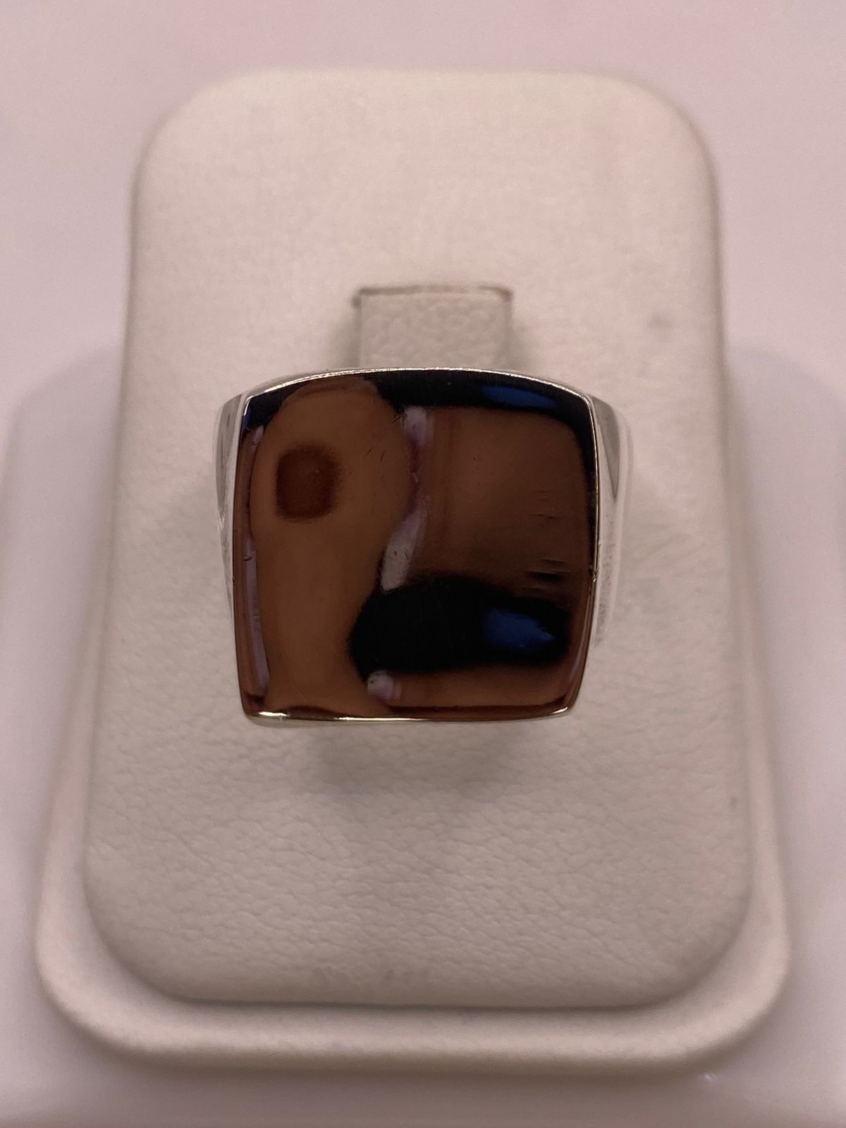 Anillo Tipo Sello Cuadrado Liso en Plata .925
