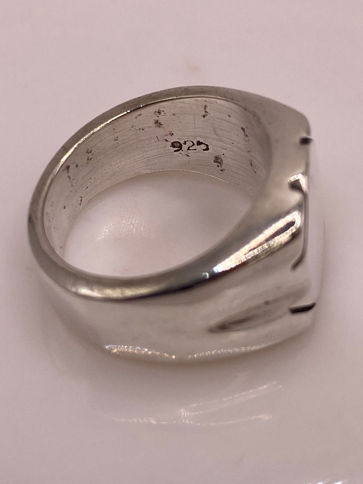 Anillo Tipo Sello Geométrico en Plata .925