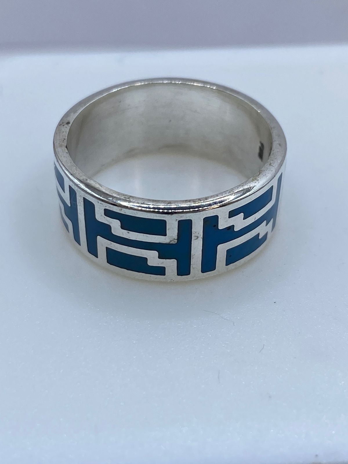 Anillo de Turquesa Arquitectónica en Plata .925