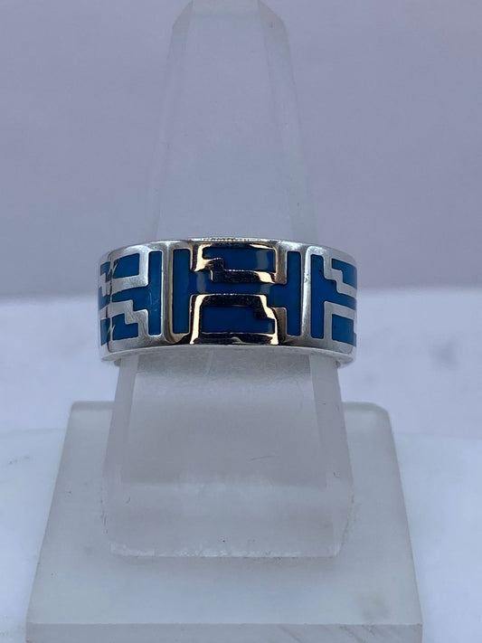 Anillo de Turquesa Arquitectónica en Plata .925