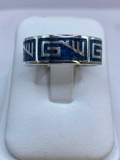 Anillo de Turquesa Geométrica en Plata .925