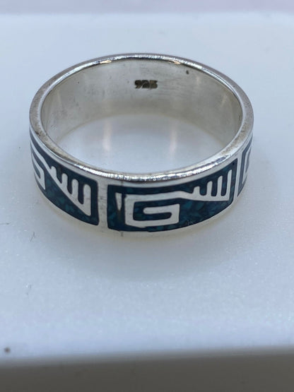 Anillo de Turquesa Geométrica en Plata .925