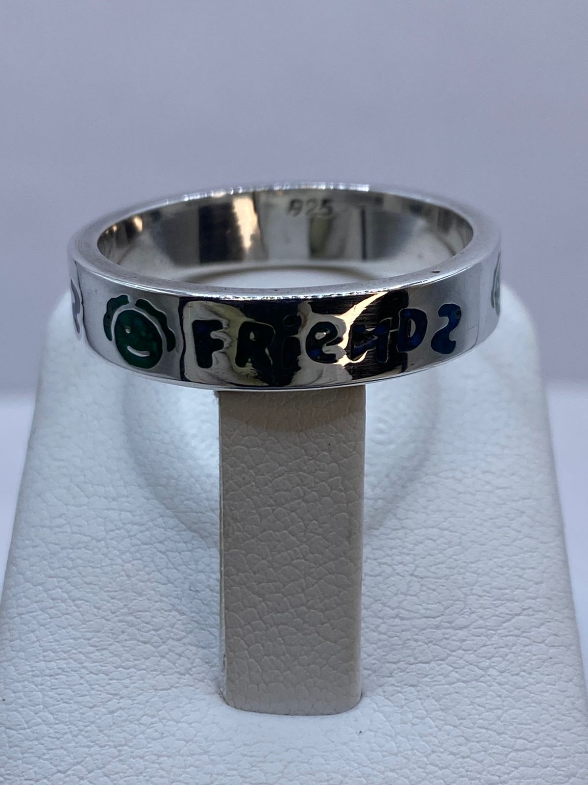 Anillo “friends” en Turquesa y Plata .925, vista lateral