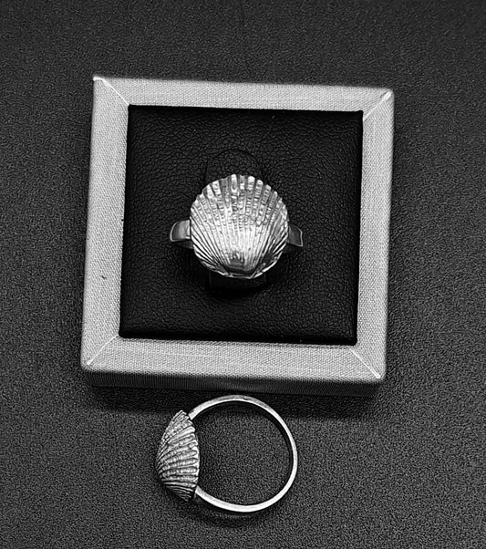 ANILLO CONCHA DE MAR EN PLATA LEY 925