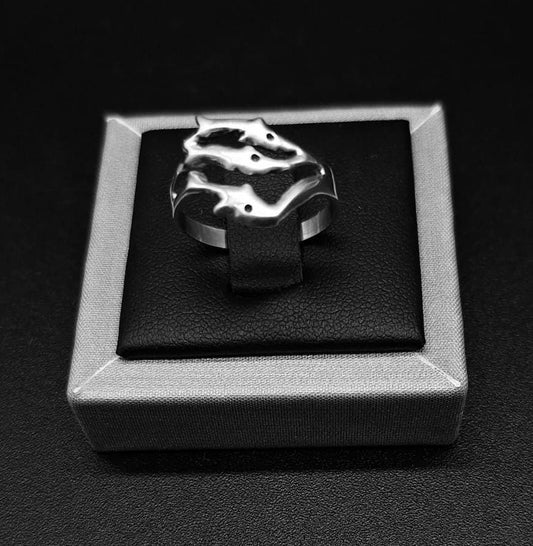 ANILLO DE TRES DELFINES EN PLATA LEY 925