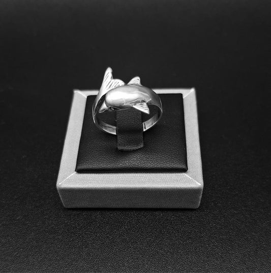 ANILLO DELFIN EN PLATA LEY 925