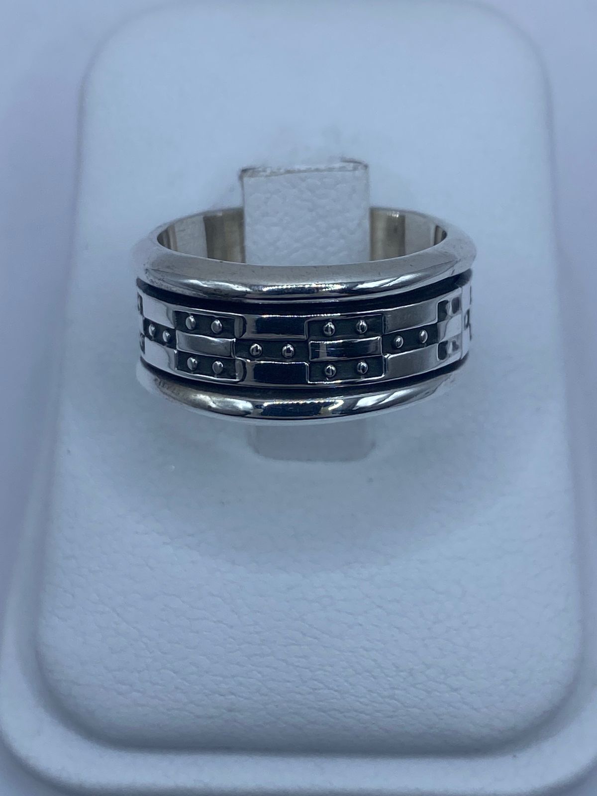 🔩 Anillo Giratorio Estilo Cadena – Plata Ley 9.25