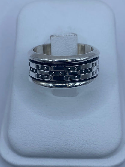 Anillo Giratorio Estilo Cadena – Plata Ley 9.25 — vista lateral
