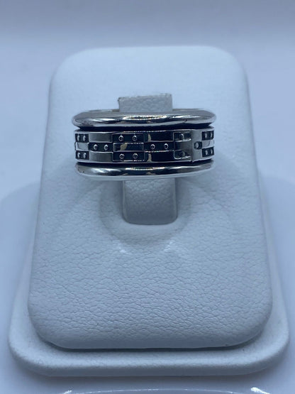 Anillo Giratorio Estilo Cadena – Plata Ley 9.26 — vista lateral