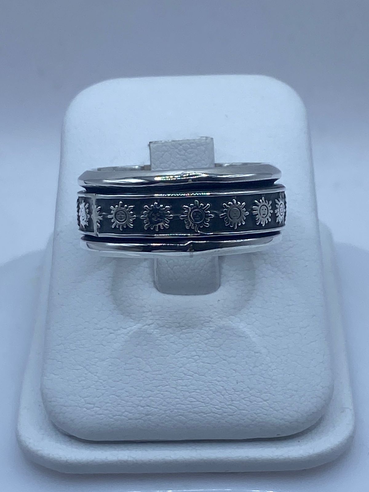 ☀️ Anillo Giratorio Soles Grabados – Plata Ley 9.26