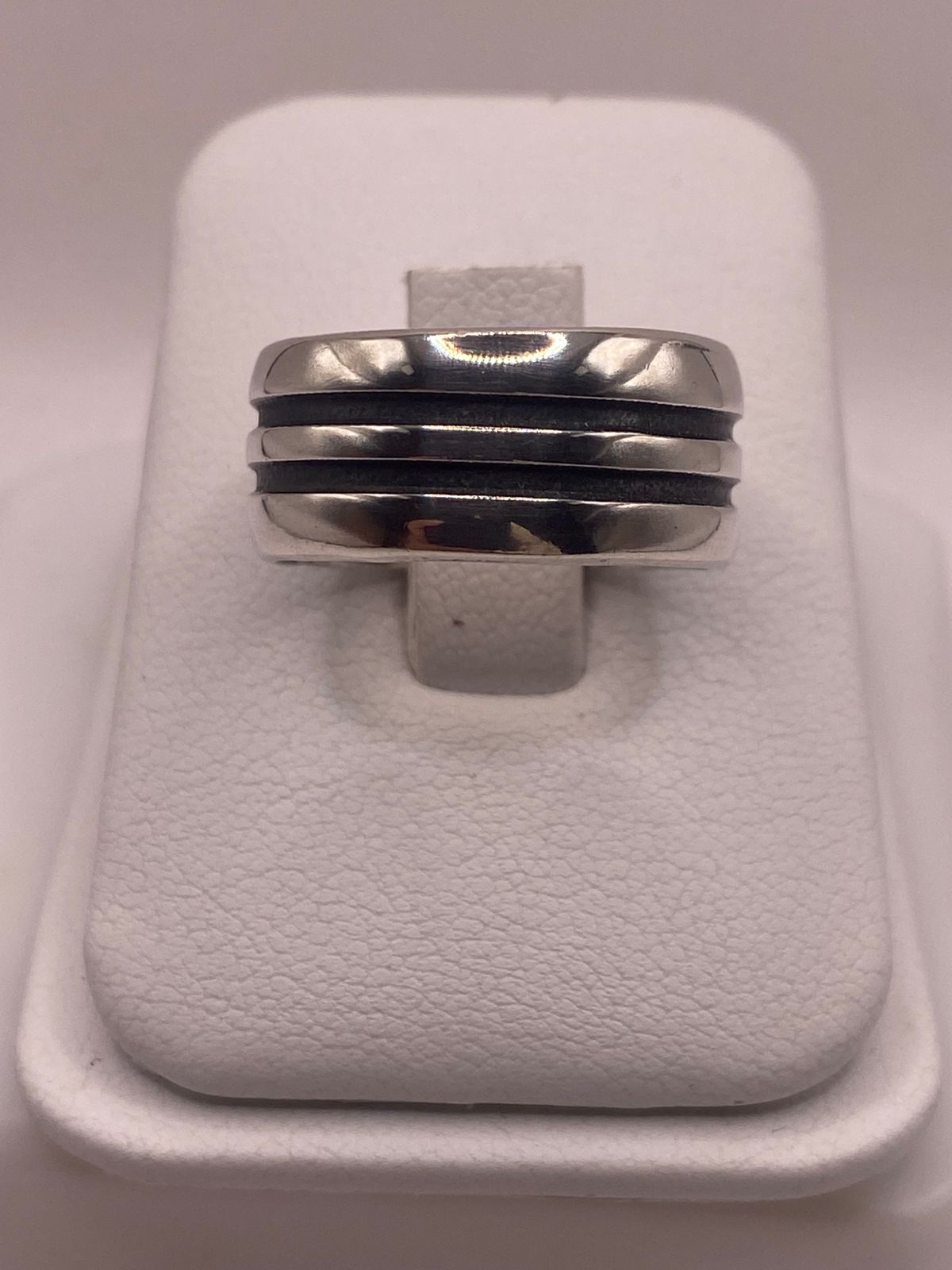 Anillo Giratorio de Plata 925 Liso con Doble Canal