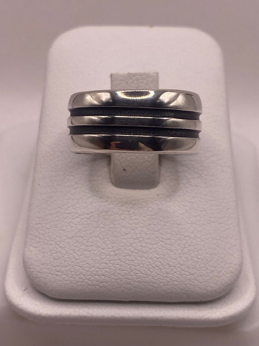 Anillo Giratorio de Plata 925 Liso  con Doble Canal