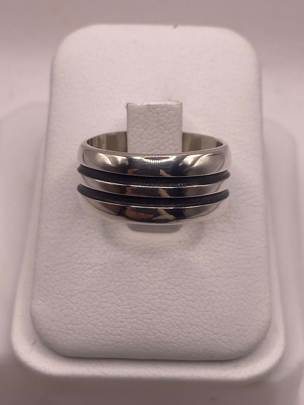 Anillo Giratorio de Plata 925 Liso con Doble Canal