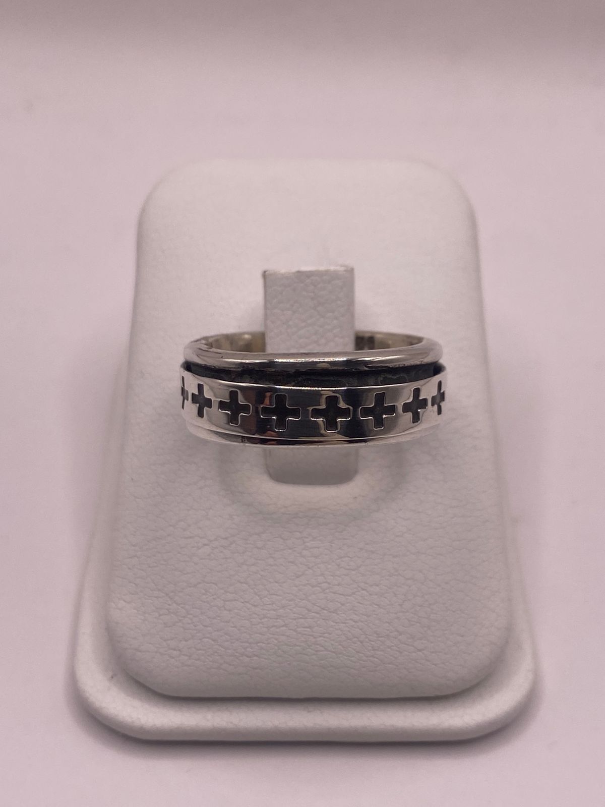 Anillo Giratorio de Plata 925 con Cruces Caladas