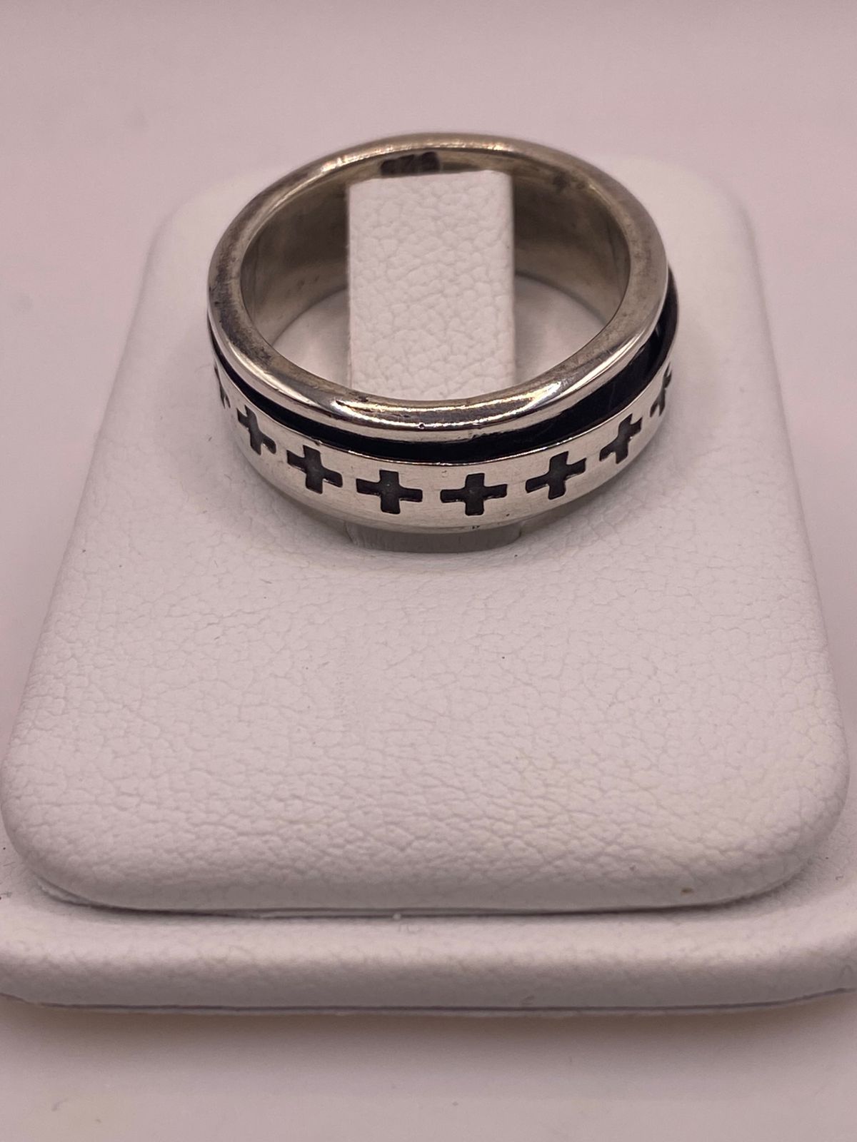 Anillo Giratorio de Plata 925 con Cruces Caladas