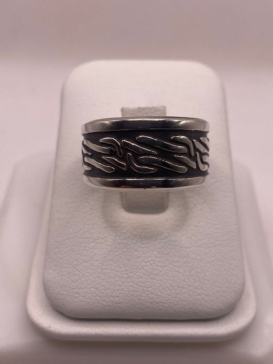 Anillo Giratorio de Plata 925 con  Diseño Orgánico Texturizado