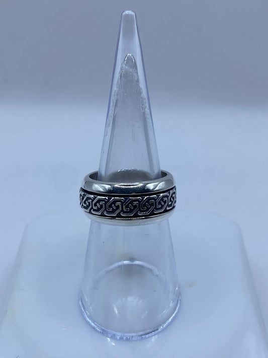 Anillo Giratorio de Plata 925 con Greca Clásica