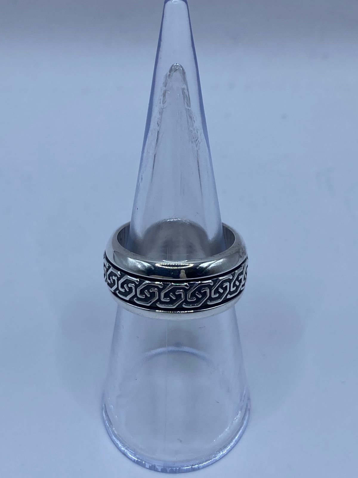 Anillo Giratorio de Plata 925 con Greca Clásica