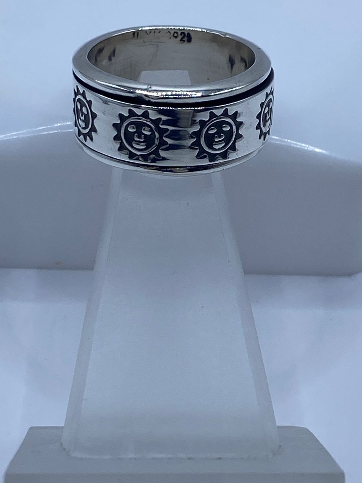 ☀️ Anillo Giratorio de Plata 925 con Soles Grabados