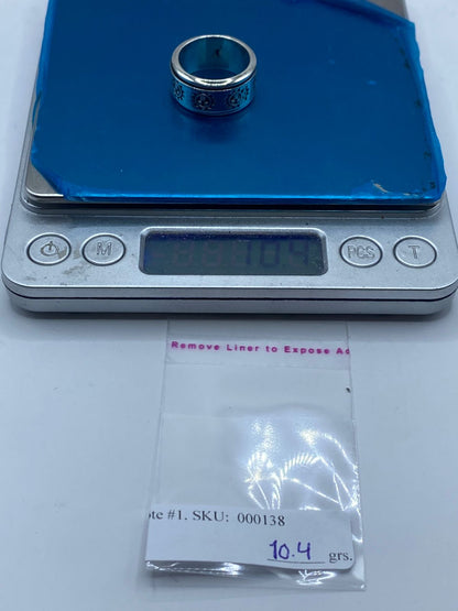 Anillo Giratorio de Plata 925 con Soles Grabados, vista superior