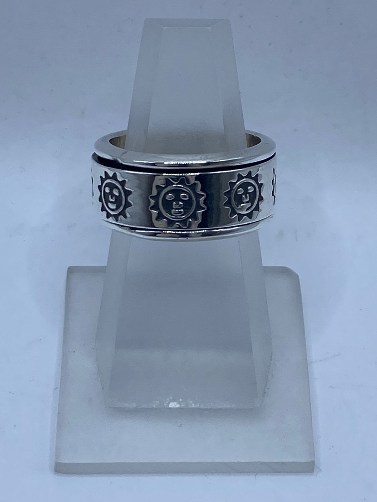☀️ Anillo Giratorio de Plata 925 con Soles Grabados