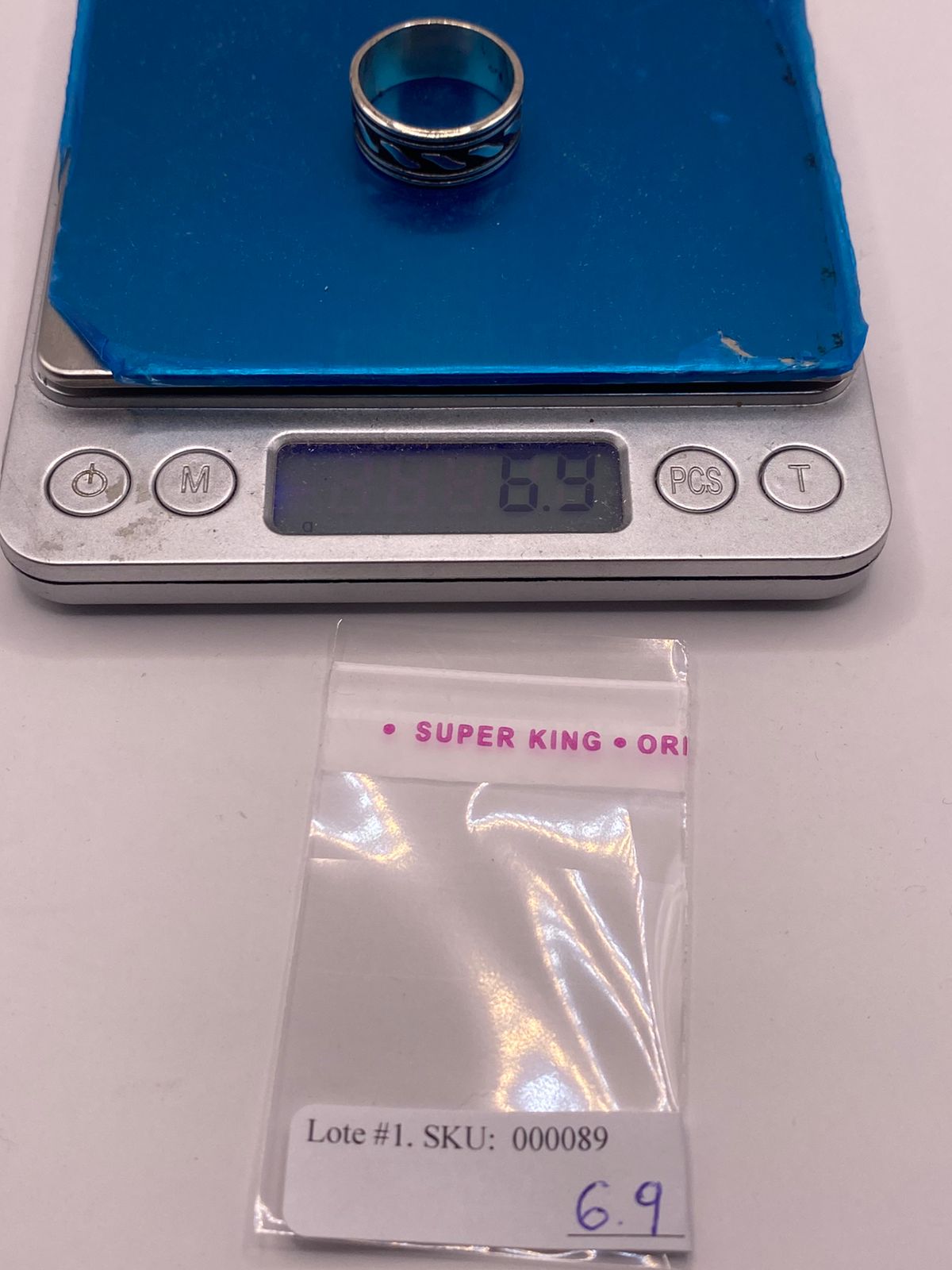 Anillo de Banda de Plata 925 Esterlina con Motivo Trenzado Grabado