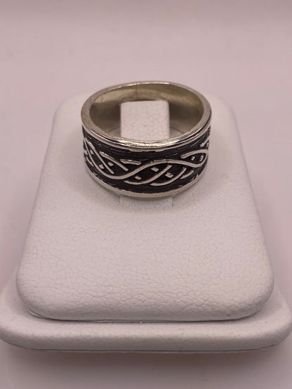 Anillo de Plata 925 Estilo Celta Trenzado, sello de autenticidad Plata Ley .925
