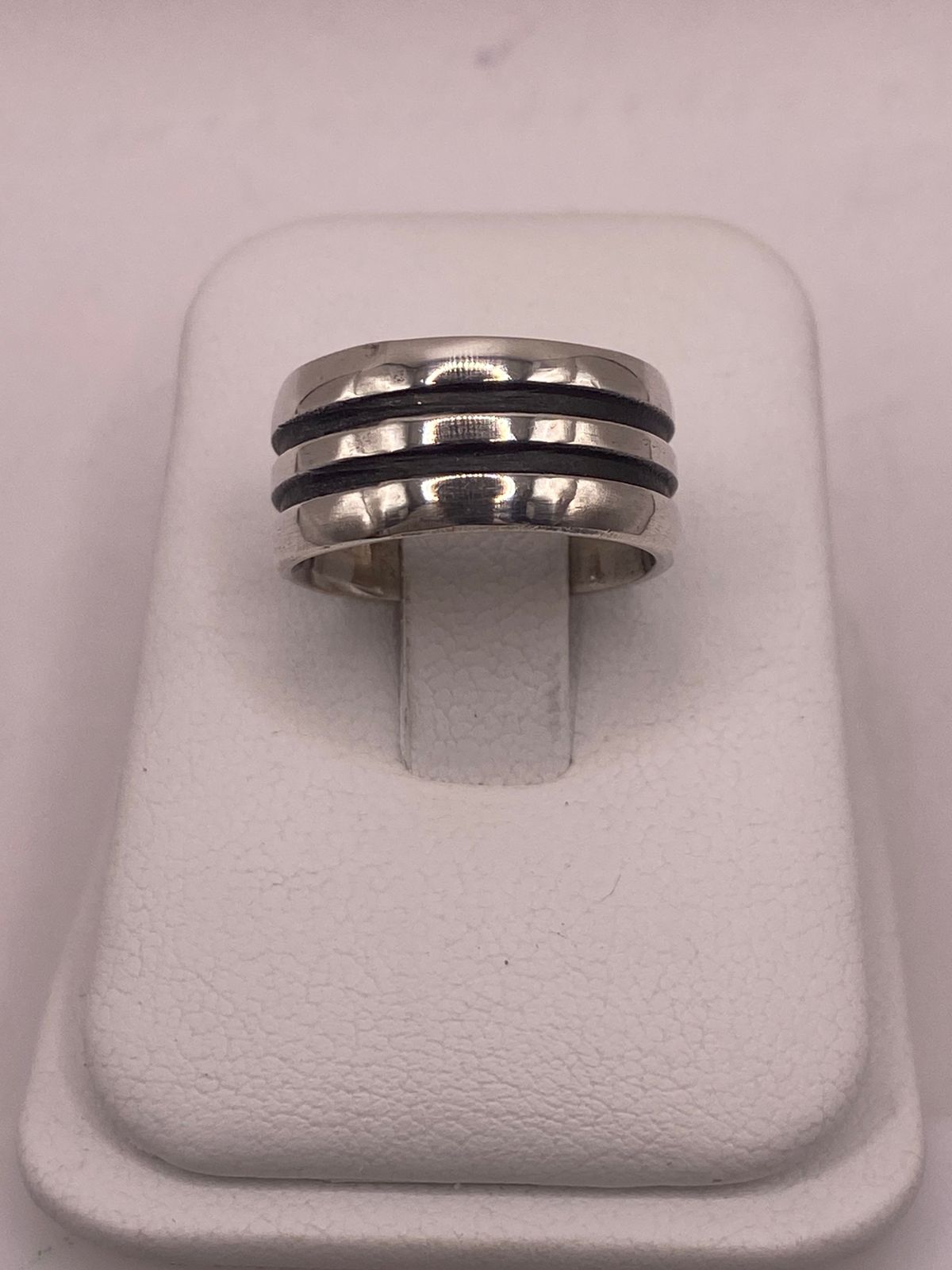 Anillo de Plata 925  con Doble Línea Central